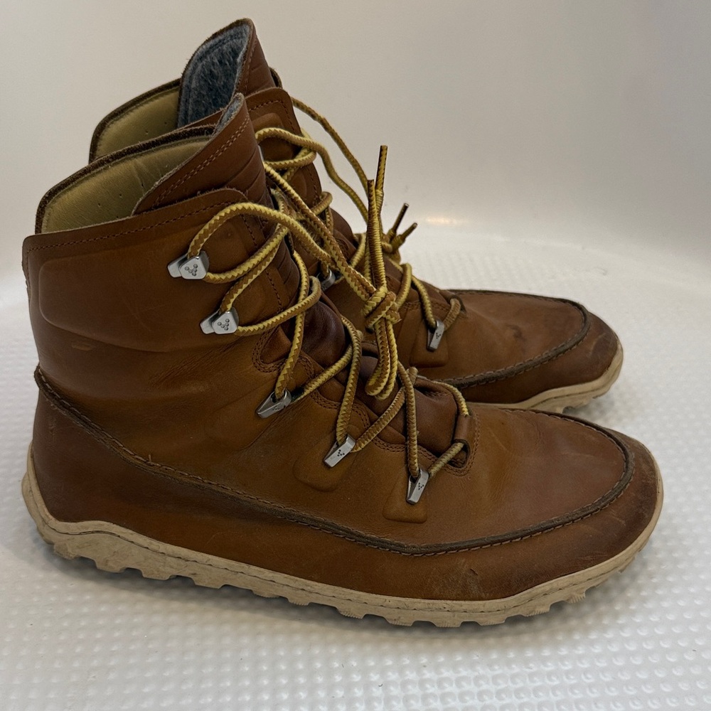Vivo Barefoot Brown Leather Lace-Up Hiking Boots